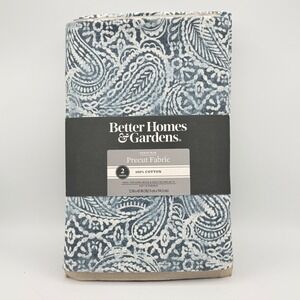Better Homes & Gardens Precut Fabric 4 Yards Paisley Blue New 100% Cotton 72x45